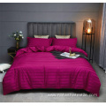 Hotel luxury polyester solid satin 4pcs bedding sets